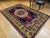 Mid 20th Century Vintage Turkish Oushak Area Rug, Hand-Knotted Geometric, Navy & Red, 6' x 9' For Sale - Image 5 of 17
