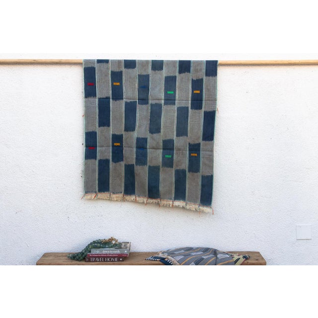 Vintage Baoule African "Cavally Horizon" Ikat Throw For Sale - Image 9 of 9