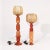 Pair of sculptural Italian cocoon table or table lamps, 1970s. Bodies formed by the superimposition of several varnished...