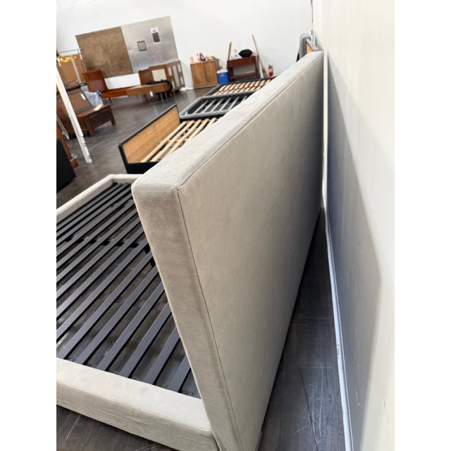 King Size Restoration Hardware Modena Tufted Platform Bed Frame For Sale In San Francisco - Image 6 of 12
