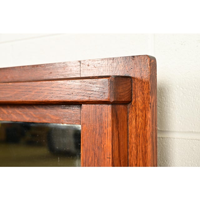 Stickley Brothers Style Antique Mission Tiger Oak Arts & Crafts Sideboard or Bar Cabinet, Circa 1910 For Sale - Image 10 of 18