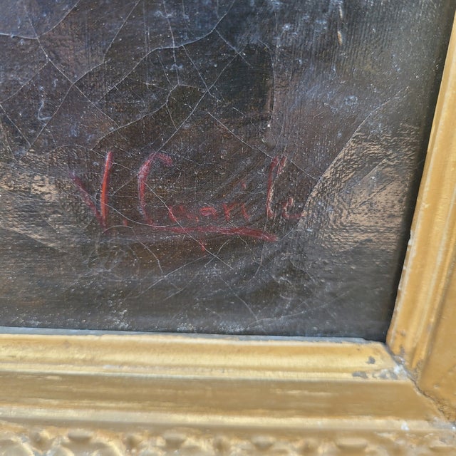 Pair of portraits representing a couple of young Neapolitans in traditional dress, signed by the Italian artist Vincenzo...
