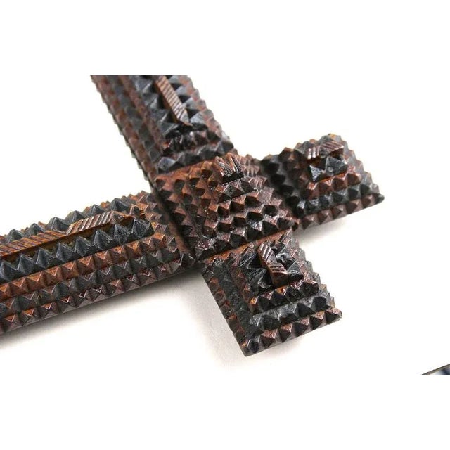 Tramp Art Rustic Handcarved Wall Mirror, Austria, 1880s For Sale - Image 15 of 18