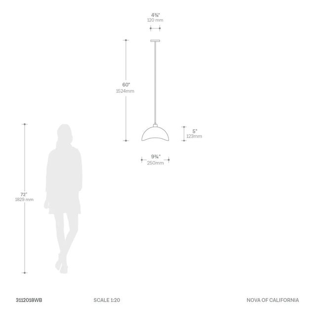 Metal Luna Bella Pendant Light Small - Matte Black, Weathered Brass For Sale - Image 7 of 10