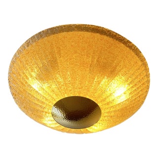 Venetian Gold “Graniglia” Murano Glass Flush Mount For Sale