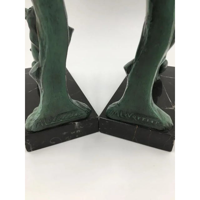 Metal French Art Deco Bookends Representing La Fontaine Fables by Max Le Verrier, 1930s, Set of 2 For Sale - Image 7 of 8