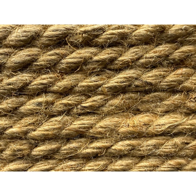 Coastal Rope Wrapped Upholstered Bench For Sale - Image 9 of 12