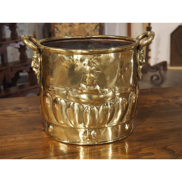 Circa 1900 Polished French Brass Folk Art Wine Cooler or Jardiniere For Sale - Image 11 of 18