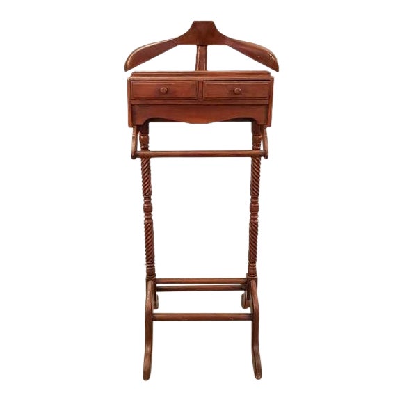 Vintage Gentleman S Wooden Valet Stand Suit Rack Clothing Hanger Butler Chairish