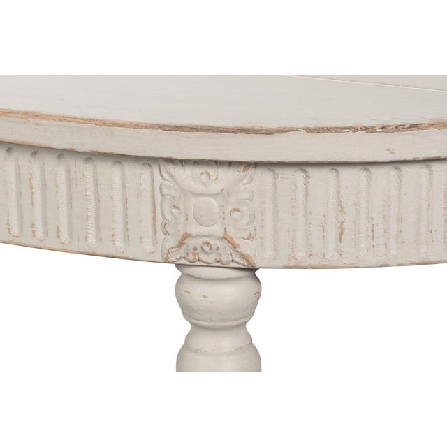 White Farmhouse Dining Table in Antiqued Pine For Sale - Image 8 of 11