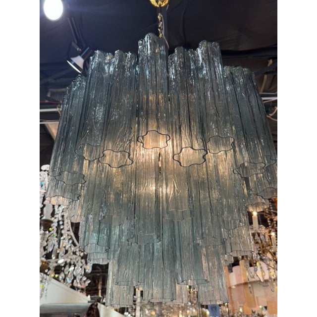 Modern Fontana Green Murano Glass "Tronchi" Chandelier For Sale - Image 4 of 6