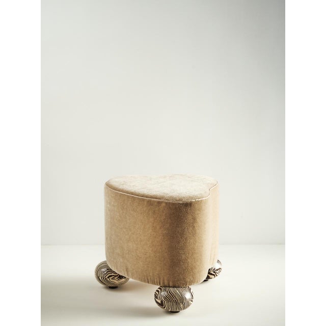 Wool and Ceramic Cirrus Ottoman by Henry Holland Studio For Sale - Image 6 of 6