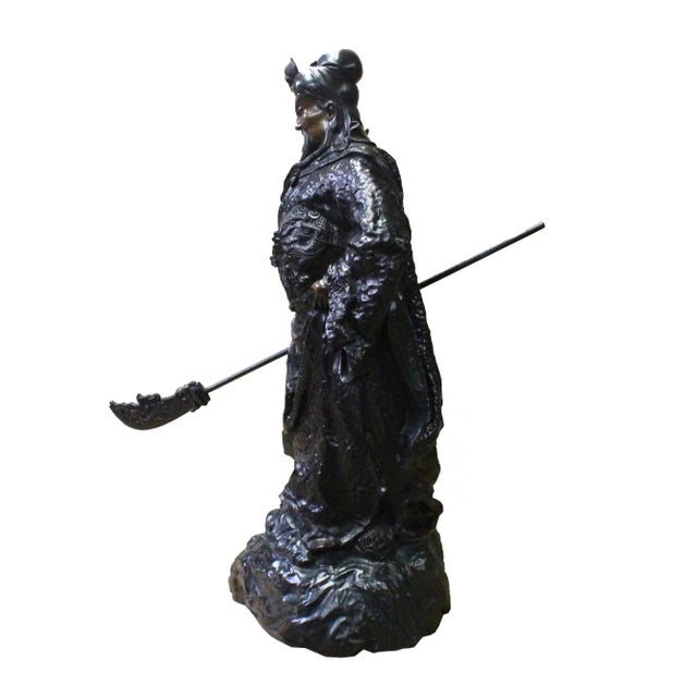 Chinese Handmade Metal Bronze General Quan Statue For Sale In San Francisco - Image 6 of 8