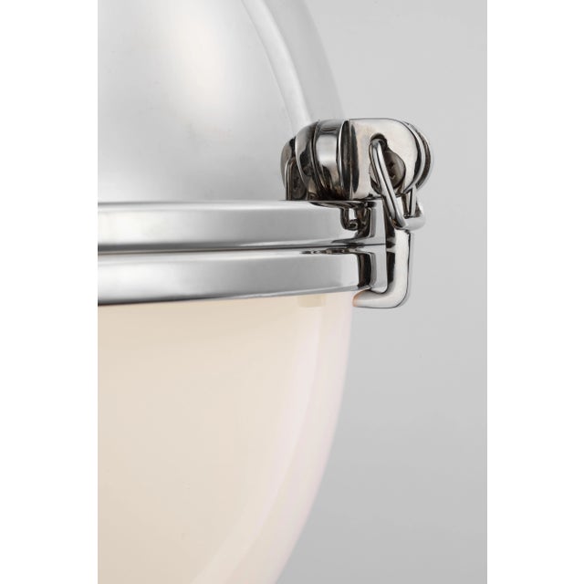 Modern Chapman & Myers for Visual Comfort Signature Adrian Large Globe Pendant in Polished Nickel with White Glass For Sale - Image 3 of 8