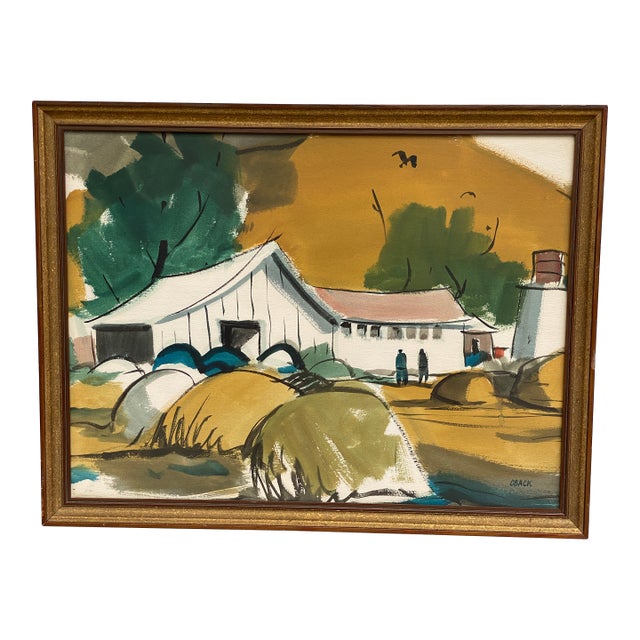 Nils Eric Oback Gouache & Watercolor Landscape For Sale