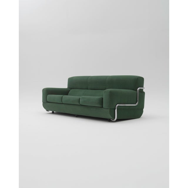 Living room set consisting of a three-seater sofa and two armchairs, designed in the style of 1970s International...