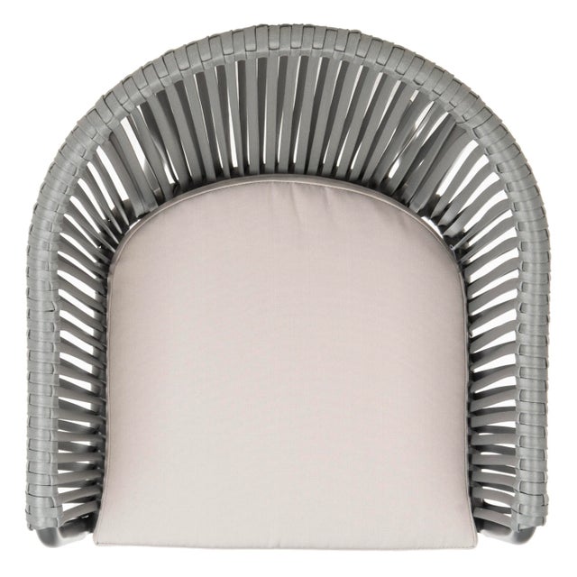 Daisy Stackable Rope Chair in Grey & Grey Cushion - a Pair For Sale - Image 9 of 10