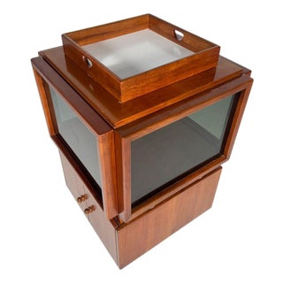 Mid-Century Modern Wooden Bar Cabinet on Wheels by Gianfranco Frattini for Bernini, 1970 For Sale