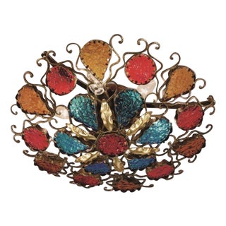 Fleur Deco Ceiling Lamp by MM Lampadari For Sale