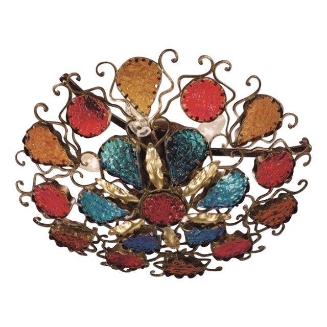 Fleur Deco Ceiling Lamp by MM Lampadari For Sale