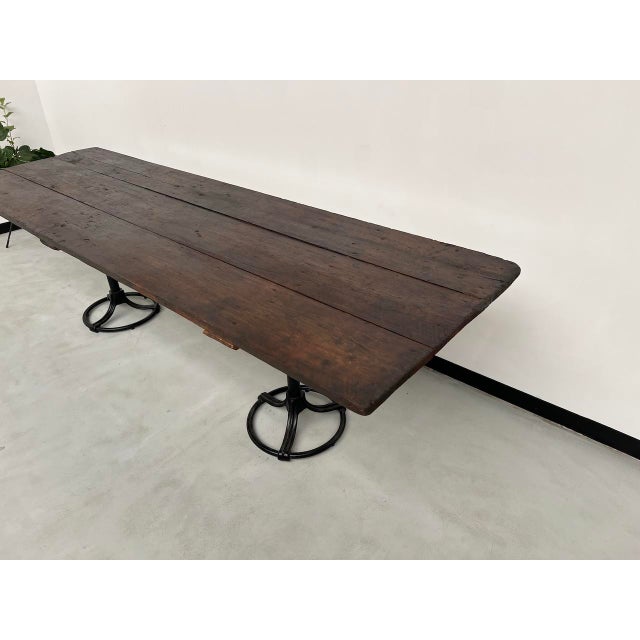 Large Wooden Table with Industrial Spirit, 1950s For Sale - Image 4 of 18