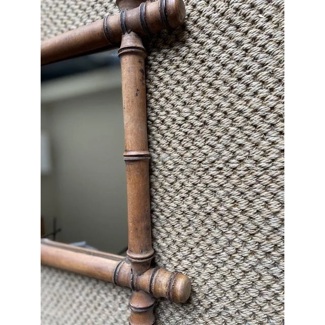 Vintage Faux Bamboo Mirror For Sale - Image 3 of 6