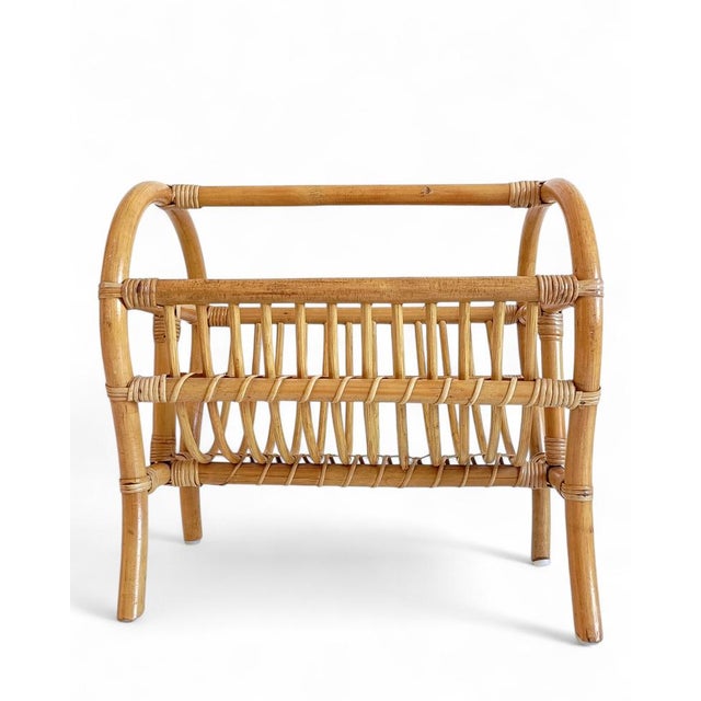 French Riviera Magazine Rack in Bamboo Rattan, 1960s For Sale - Image 11 of 11