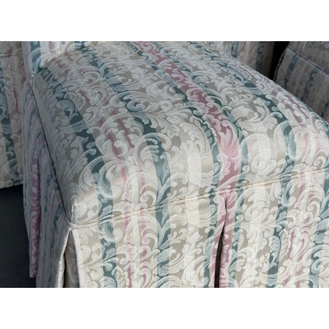 Shabby Chic Vintage Designmaster Skirted Parsons Chairs With Bow Tie Backs, Set of 7 For Sale - Image 3 of 14
