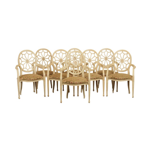 Regency Style Quality Set 8 Spider Back Dining Chairs Chairish