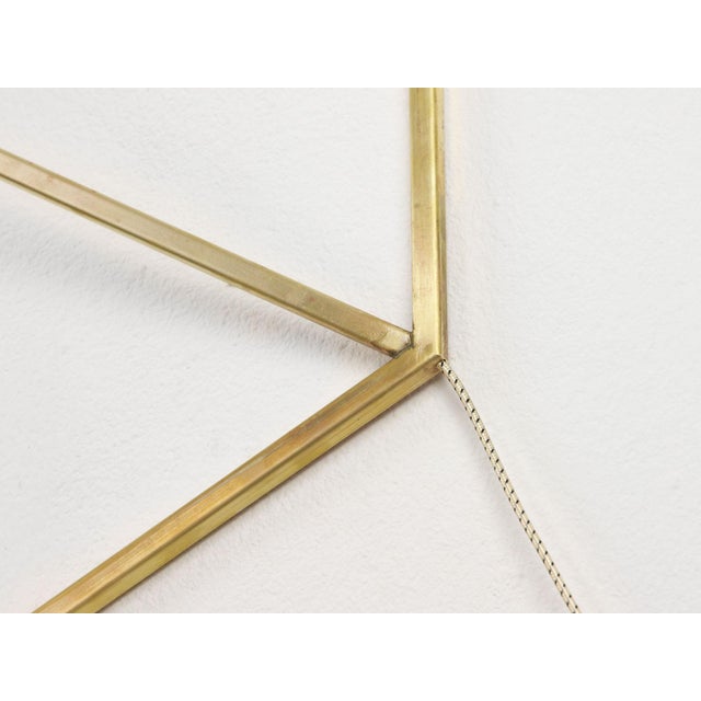 Goldenrod Wall Kite Lamp in Raw Brass, 2000s For Sale - Image 8 of 13