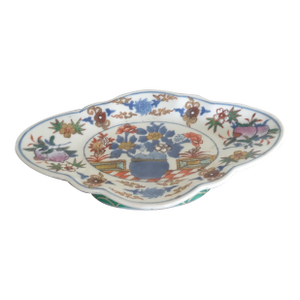 Vintage Chinese Scalloped Footed Dish