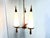 White Vintage Teak Chandelier with White Glass Shades, 1960s For Sale - Image 8 of 10
