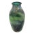 Suzanne Kindland Handblown Icefire Studio Art Glass Green Blue Mottled Vase For Sale