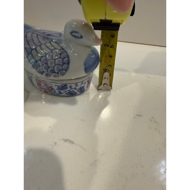 Chinoiserie Vintage (2) Blue and White Ducks on a Nest For Sale - Image 3 of 6