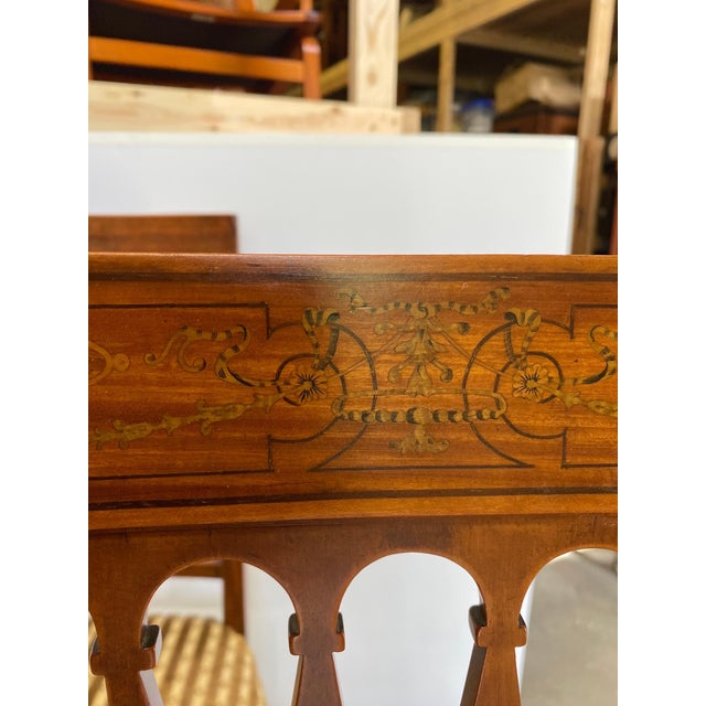 A Set of Four Antique Edwardian Inlaid Side Chairs For Sale - Image 12 of 13