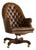 Vintage English Style Tufted Leather Chesterfield Executive Swivel Desk Chair With Brass Casters, Mid-Century For Sale