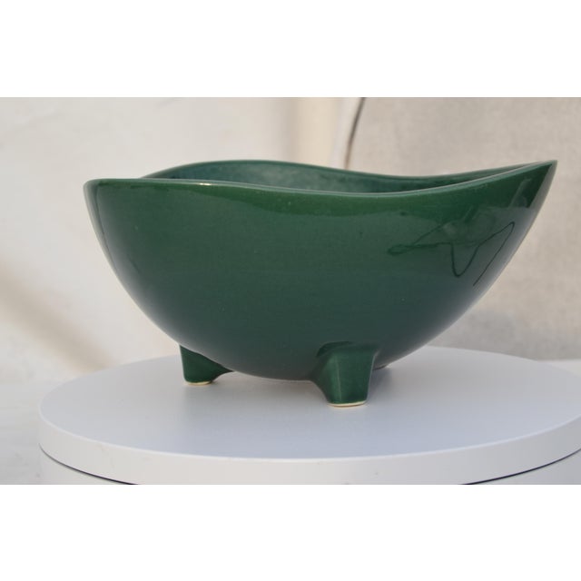 1950s Mid Century Modern Green Ceramic Ikebana Planter For Sale - Image 10 of 11