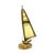1970s Mid-Century Modern Tall Brass Copper and Onyx Sailboat Nautical or Maritime Sculpture, Demott For Sale In Houston - Image 6 of 6