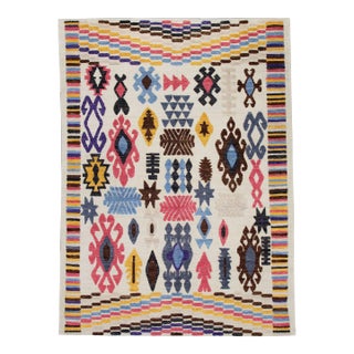 Handmade Modern Kilim Rug 7'11" X 10'11" For Sale