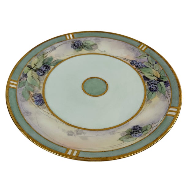 Thomas Antique Art Nouveax Thomas Sevres Bavaria Hand Painted Cake Plate For Sale - Image 4 of 6