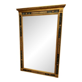 Carvers Guild Regency Gold & Faux Marble Mirror For Sale