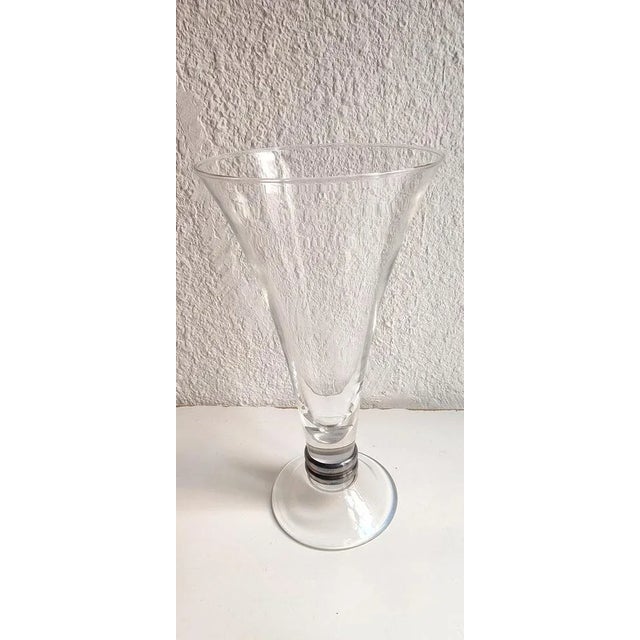 Transparent Glass Vase, Spain, 1980s, in Very Good conditions. Designed 1980 to 1989