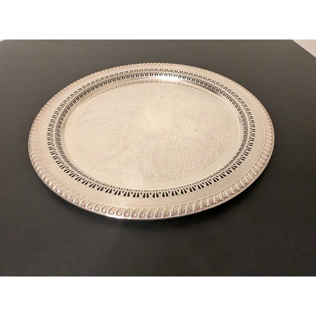 Leonard Vintage Leonard 15" Round Silverplate Platter For Sale - Image 4 of 15