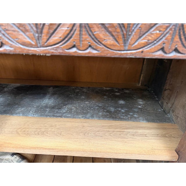 Brown Antique Carved Oak Court Cupboard For Sale - Image 8 of 13