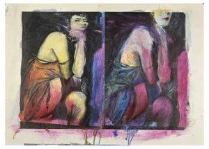 Sergio Barletta, Femme en Larmes, Mixed Media, 1991
