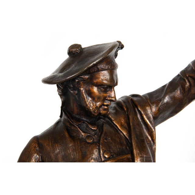 Metal French Antique Bronze Sculpture “Scottish Hunter”, Pierre Jules Mene Ca. 1900 For Sale - Image 7 of 18