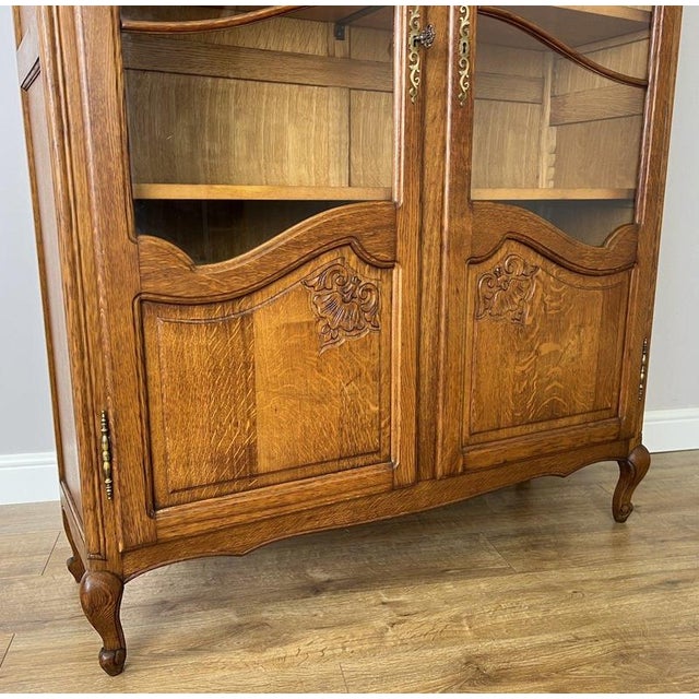 Brown Vintage French Bookcase in Oak For Sale - Image 8 of 16