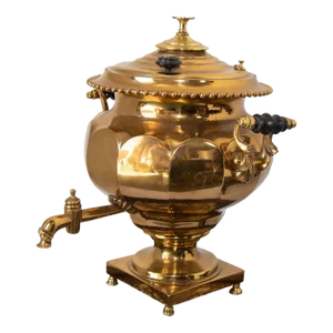 Antique Russian Polished Brass Samovar Table Lamp 19th C.