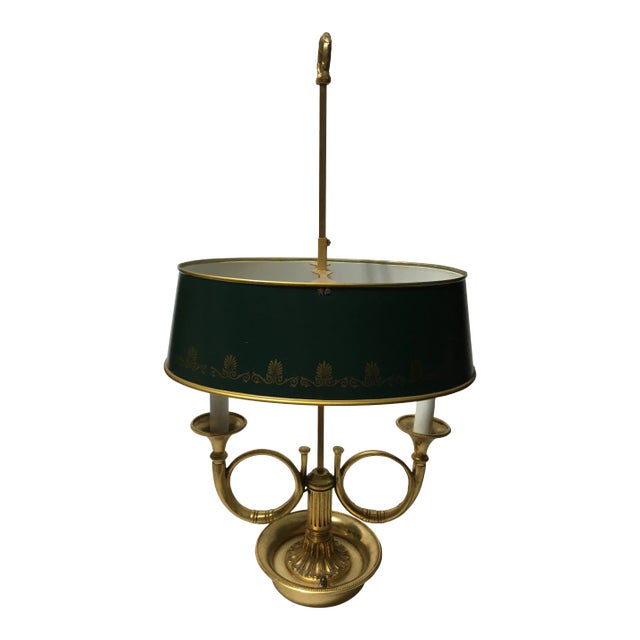 1970s French Bronze & Tole Lamp For Sale