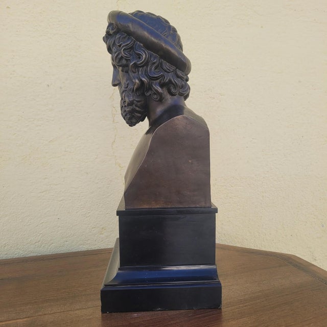 Aesculapius, 19th Century, Bronze & Marble For Sale - Image 5 of 18